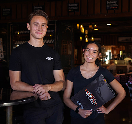 Employees standing together